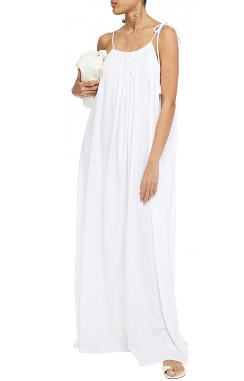 The Row Dresia Cotton Jersey Maxi Dress in White sz XS